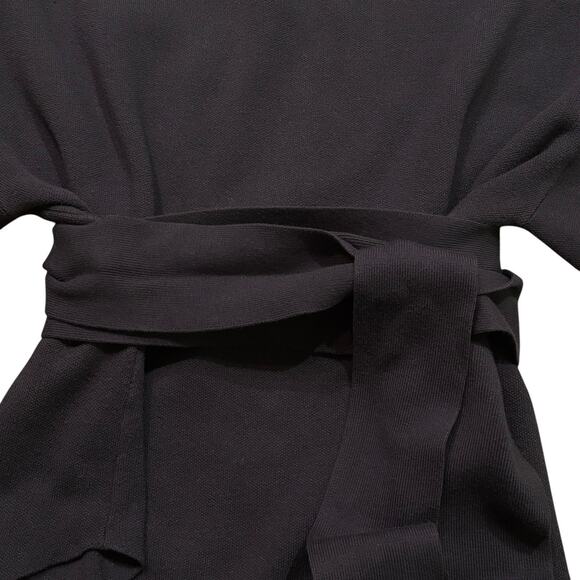 Modern Citizen Nara Tie Front Knit Wrap Curved Hem Sweater Charcoal Gray • 1X - Picture 4 of 9